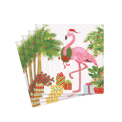 Serviett kaffe Christmas Flamingos