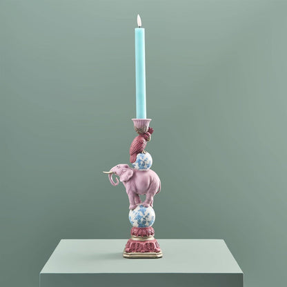 Elefant lysestake rosa 30 cm