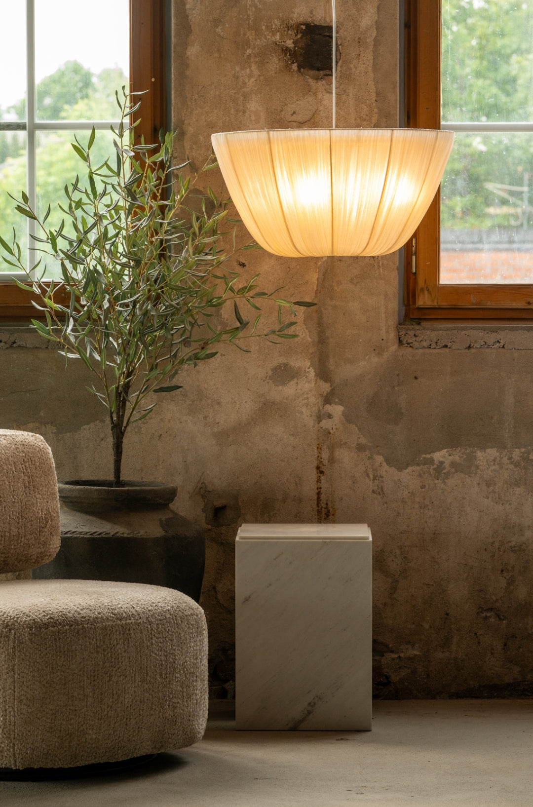 Taklampe Barbara Beige 60 cm