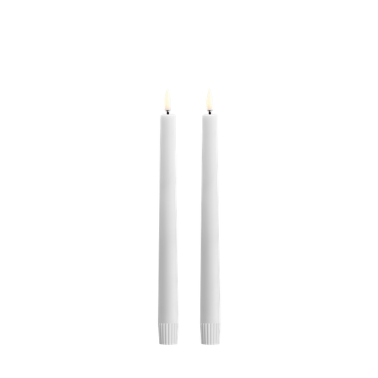 LED kronelys hvit 2,3x25 cm