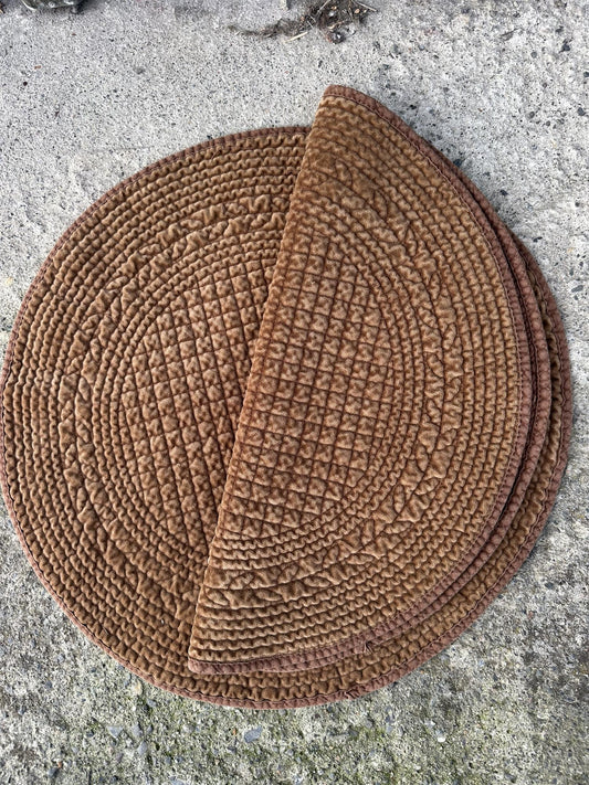 Spisebrikker velour rund Chocolate 40 cm