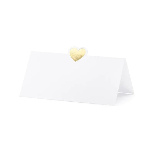 Bordkort gullhjerte 10 stk