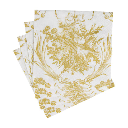 Napkin coffee Romantic toile gold