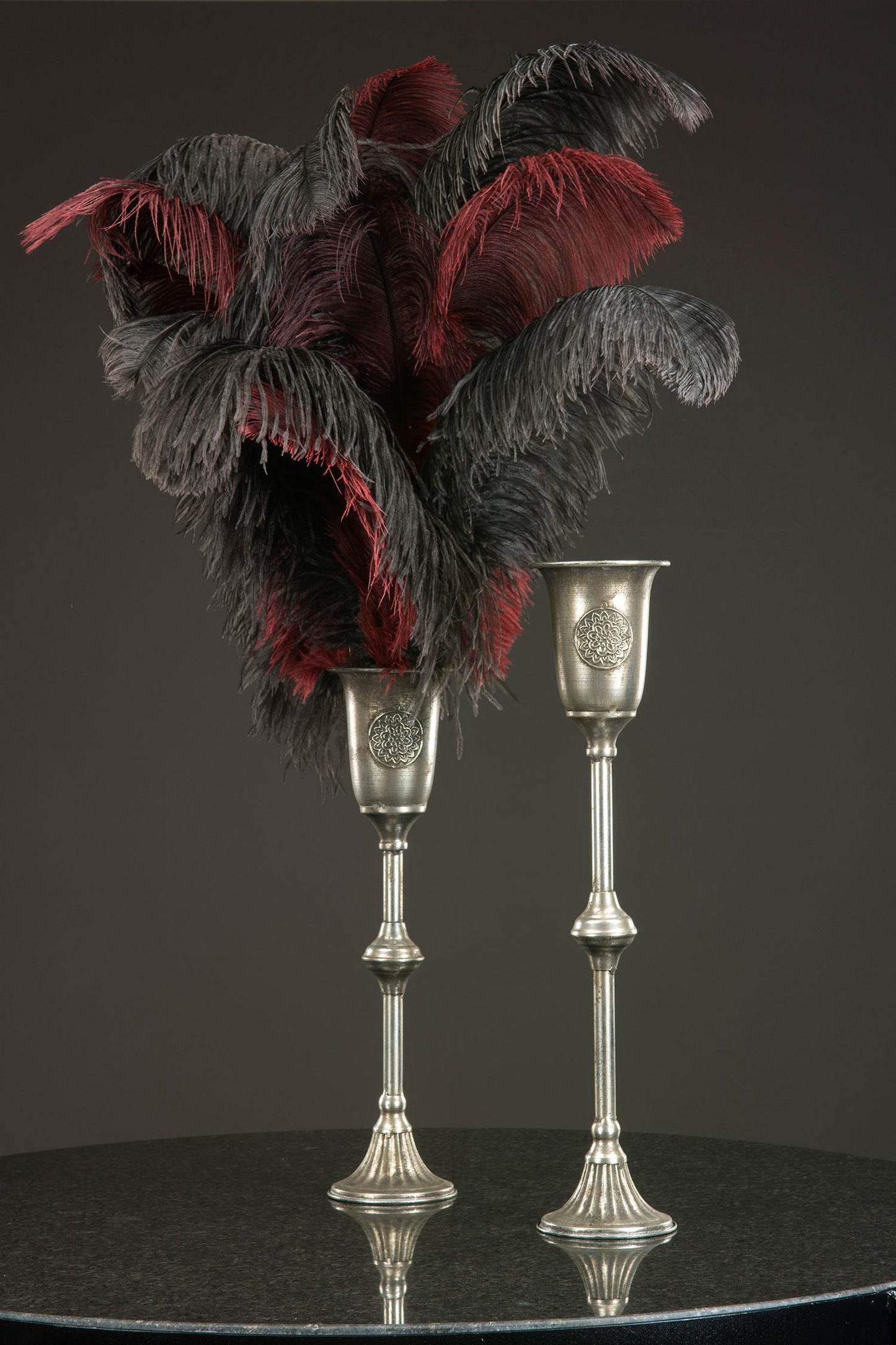 Ostrich feather wine red 30 cm