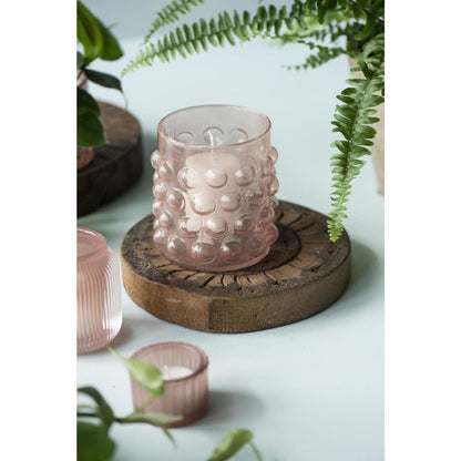 Telysholder støvrosa 10x8 cm