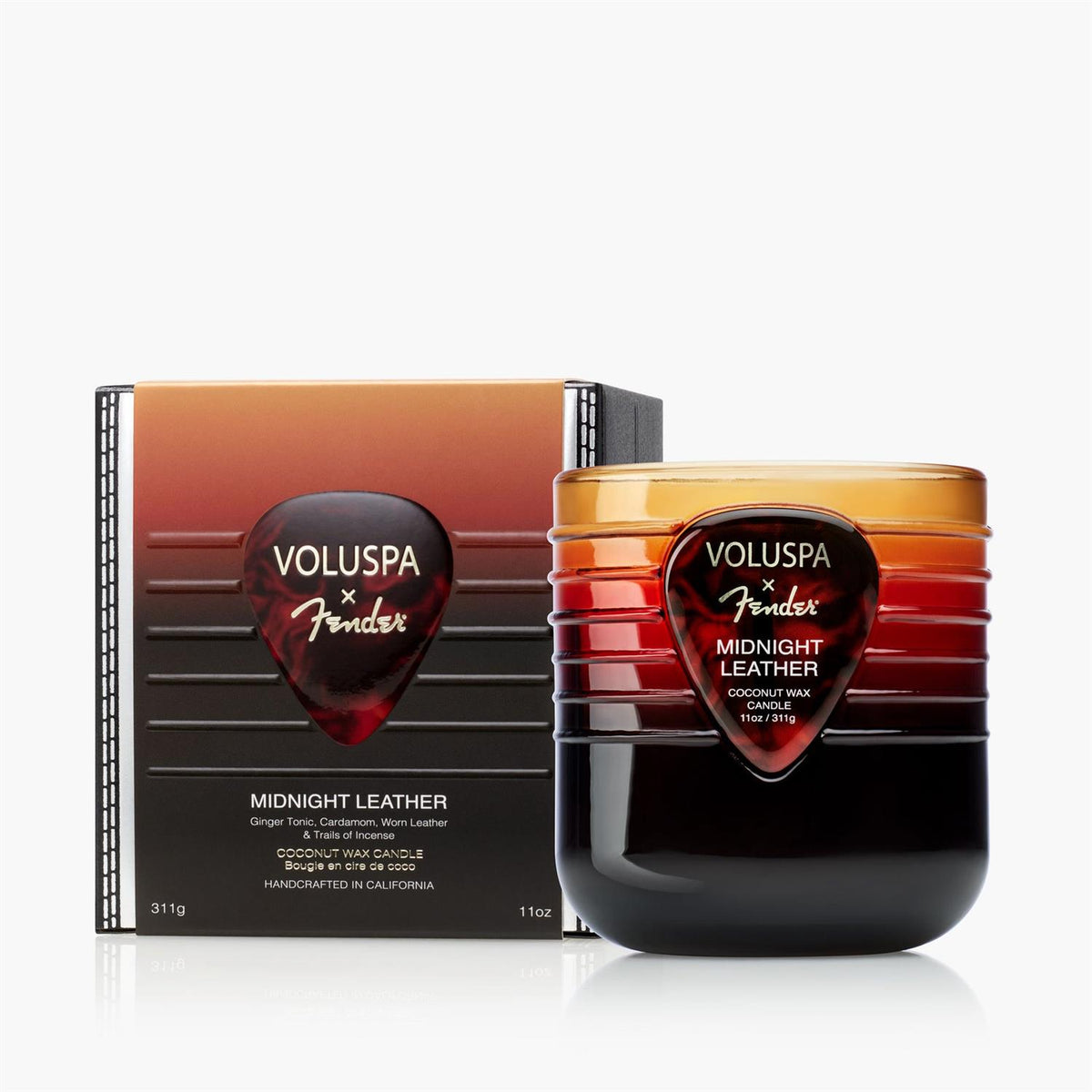 Midnight Leather Boxed Candle 55 timer