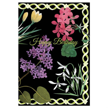 Card w/envelope Happy Birthday Flower mosaic