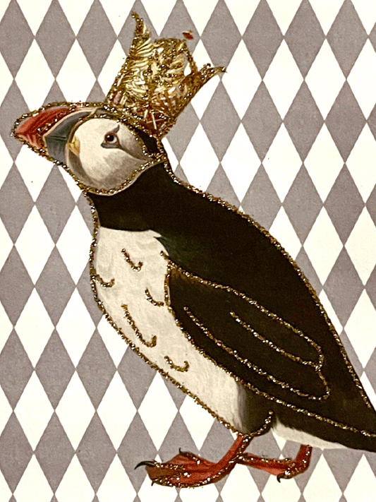 Glitterkort Puffin