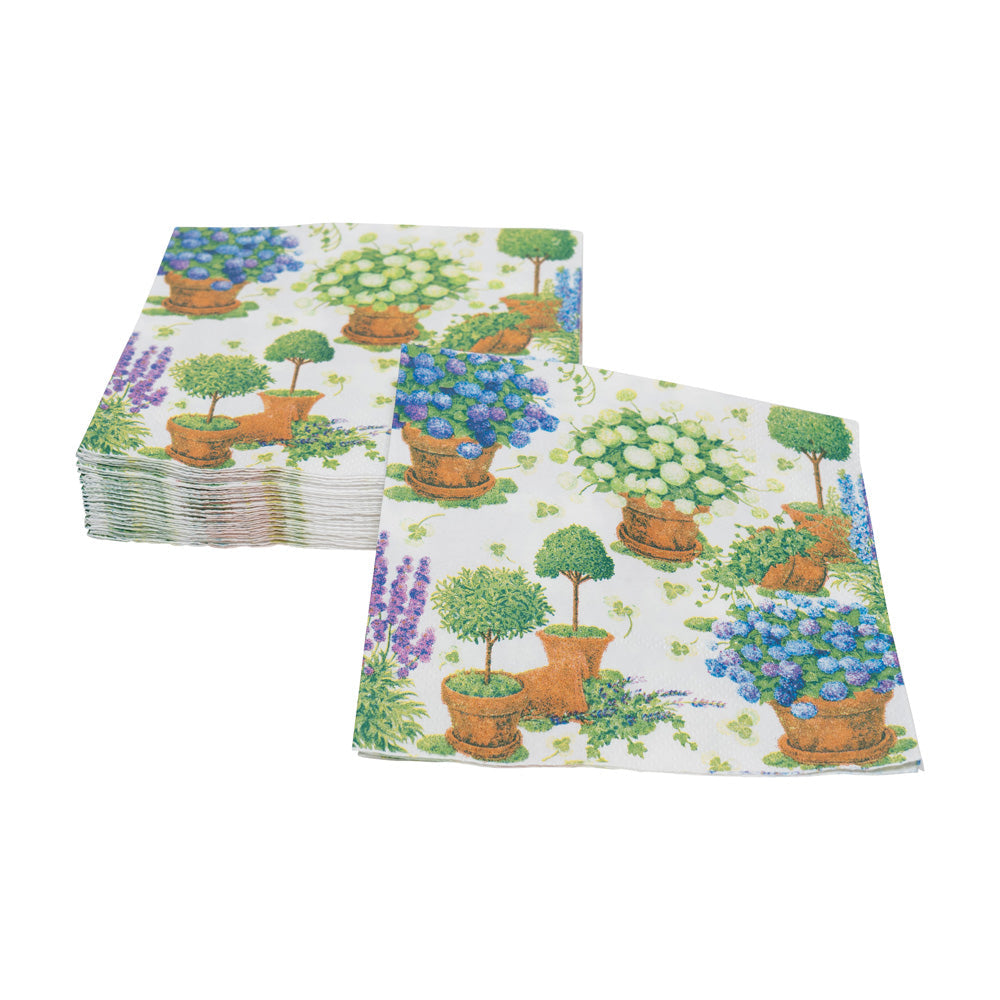 Napkin lunch Potted hydrangeas