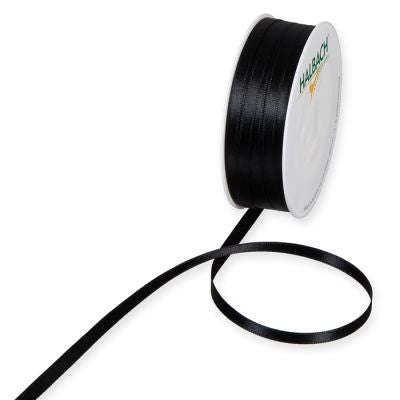 Satinbånd Svart 6 mm