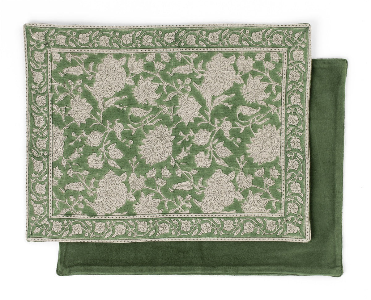 Placemat Indian Rose Green