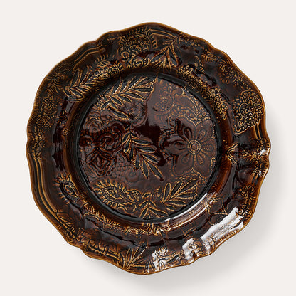 Serving platter round 34 cm Coffee