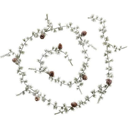 Girlander sedertre m/kongler og snø 180 cm