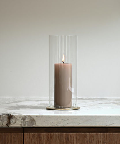 Candle tray matte silver 9 cm