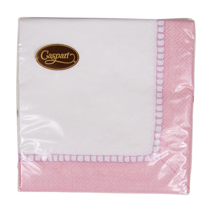 Napkin coffee linen border petal pink