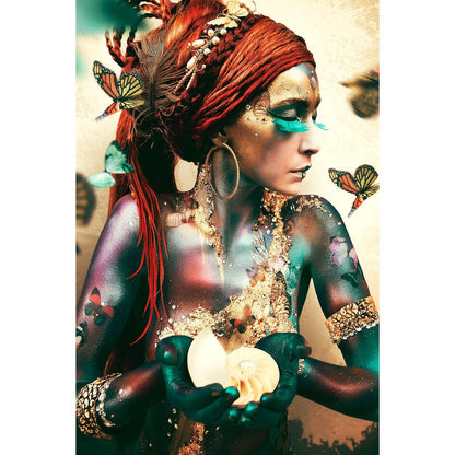 Acrylic print Girl with butterflies 80x120 cm