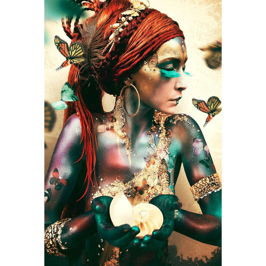 Acrylic print Girl with butterflies 80x120 cm