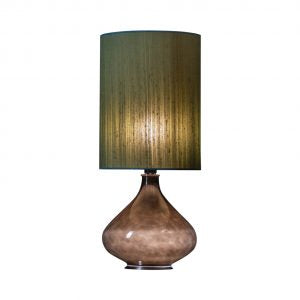 Flavia table lamp 70 cm Black Silk Olive Green shade