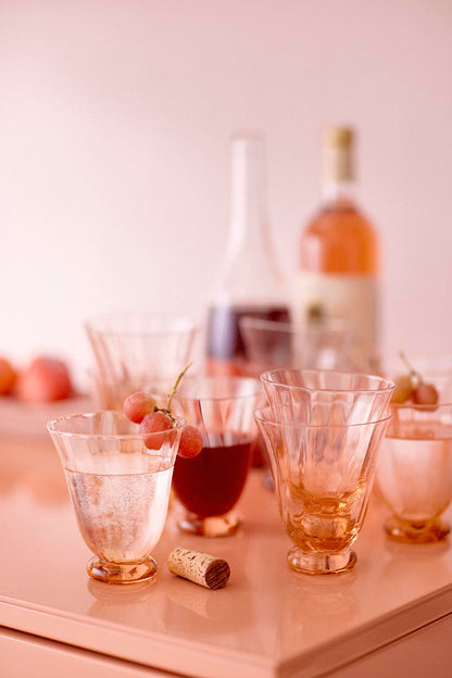 Water Glass Trellis Peach S/2