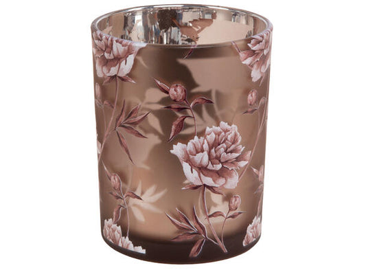 Lysglass peon rosa 10x12,5 cm