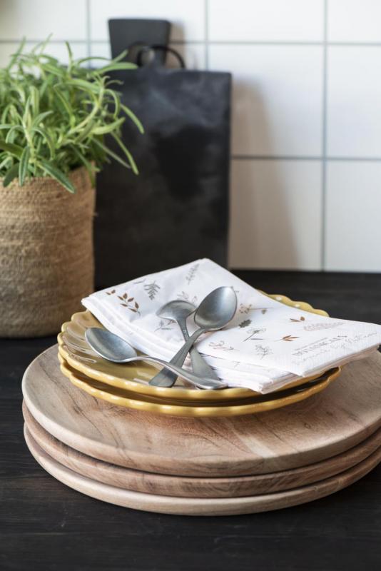 Tallerken Mynte mustard 19 cm