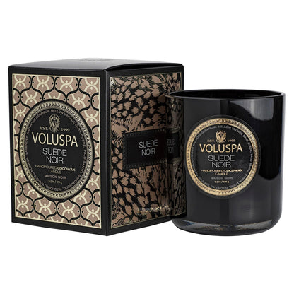Scented Candle Suede Noir Classic Boxed Candle 60 Hours