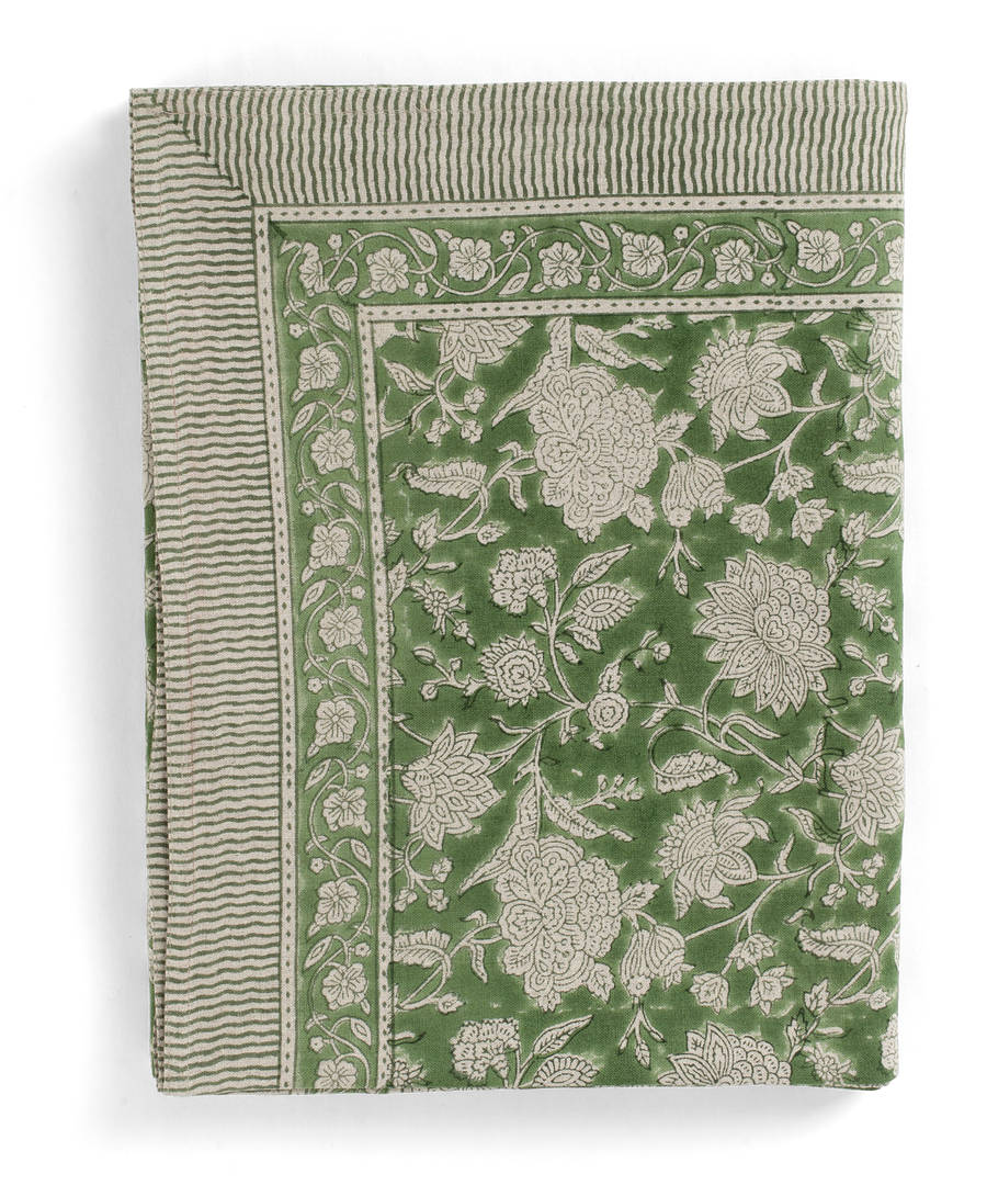 Tablecloth Indian Rose Green 150x350 cm