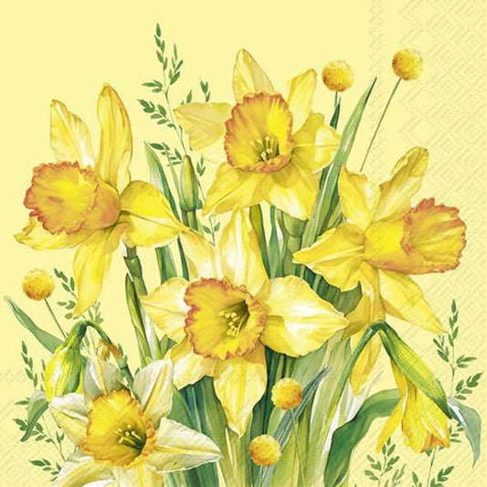 Serviett lunch Narcissus Bouquet yellow
