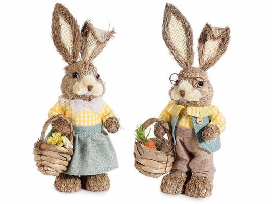 Påskekanin dame med kurv 33 cm