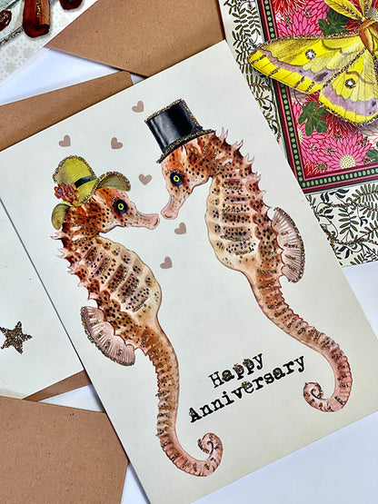 Glitterkort Happy Anniversary