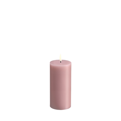 LED pillar candle Rose Powder 7.8x15.2 cm