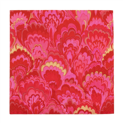 Serviett lunch Marbled Ceramica Red & Fuchsia