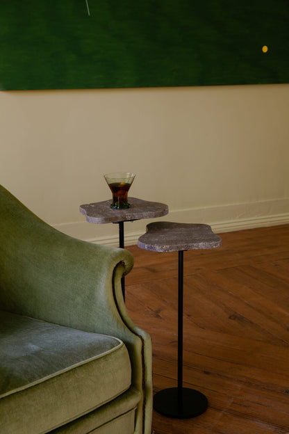 Milo titanium travertine bord S/2