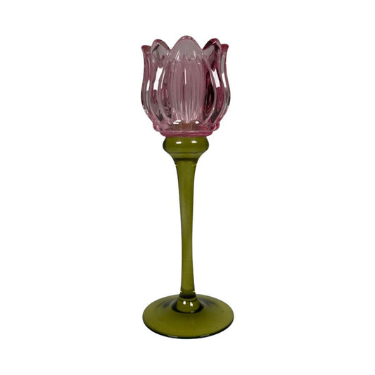 Telysholder Tulipan rosa 21 cm