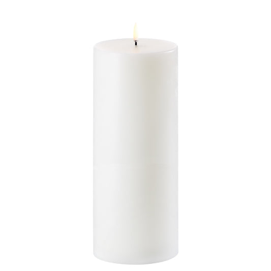 LED pillar candle Nordic White 10x25 cm