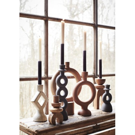 Lysestake mørk grå en ring 21 cm