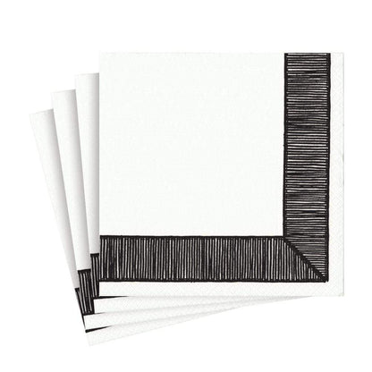 Serviett lunch ribbon border black