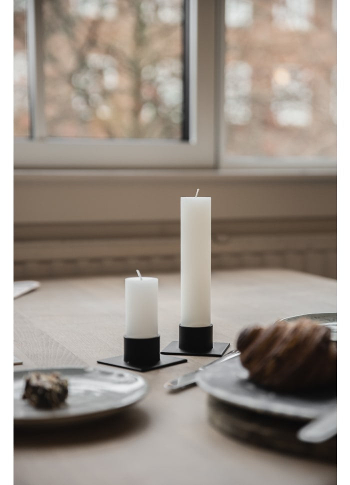 The square candlestick white 5 cm