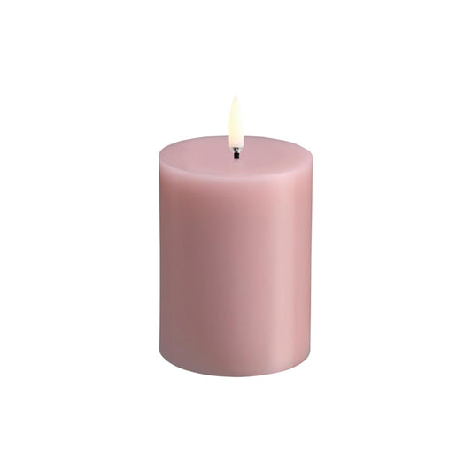 LED Pillar Candle Rose Powder 7.8x10.1 cm