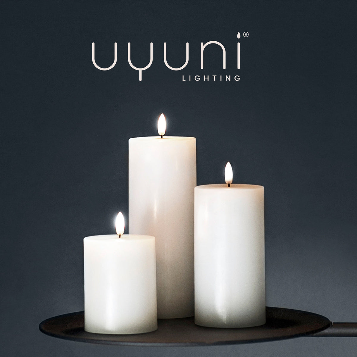 LED pillar candle Nordic White 10x15 cm