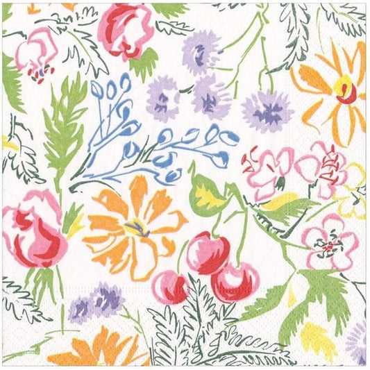Serviett lunch cerise floral