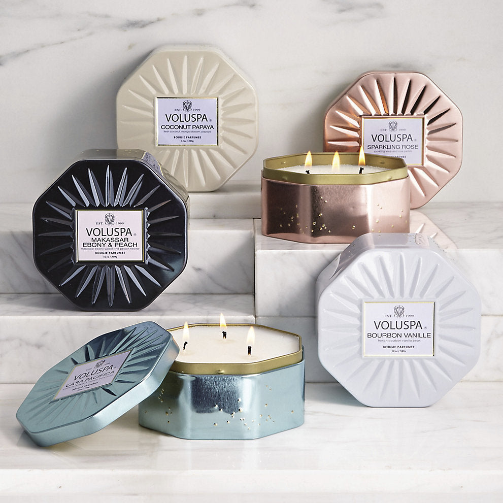 Coconut Papaya Octagon Tin Candle 40 Hours