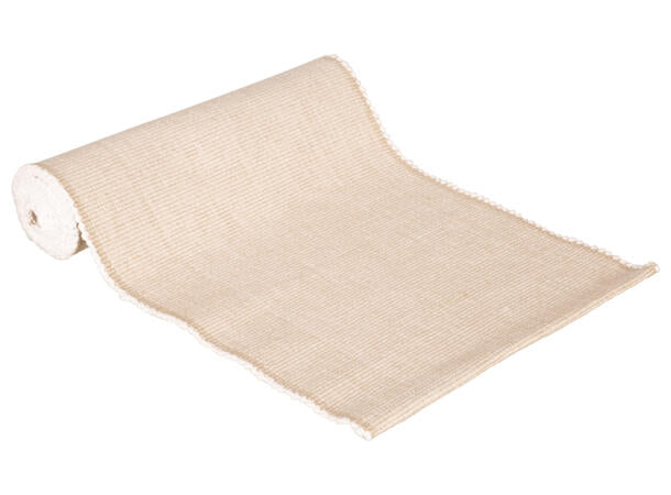 Løper ribb bomull beige 20x130 cm