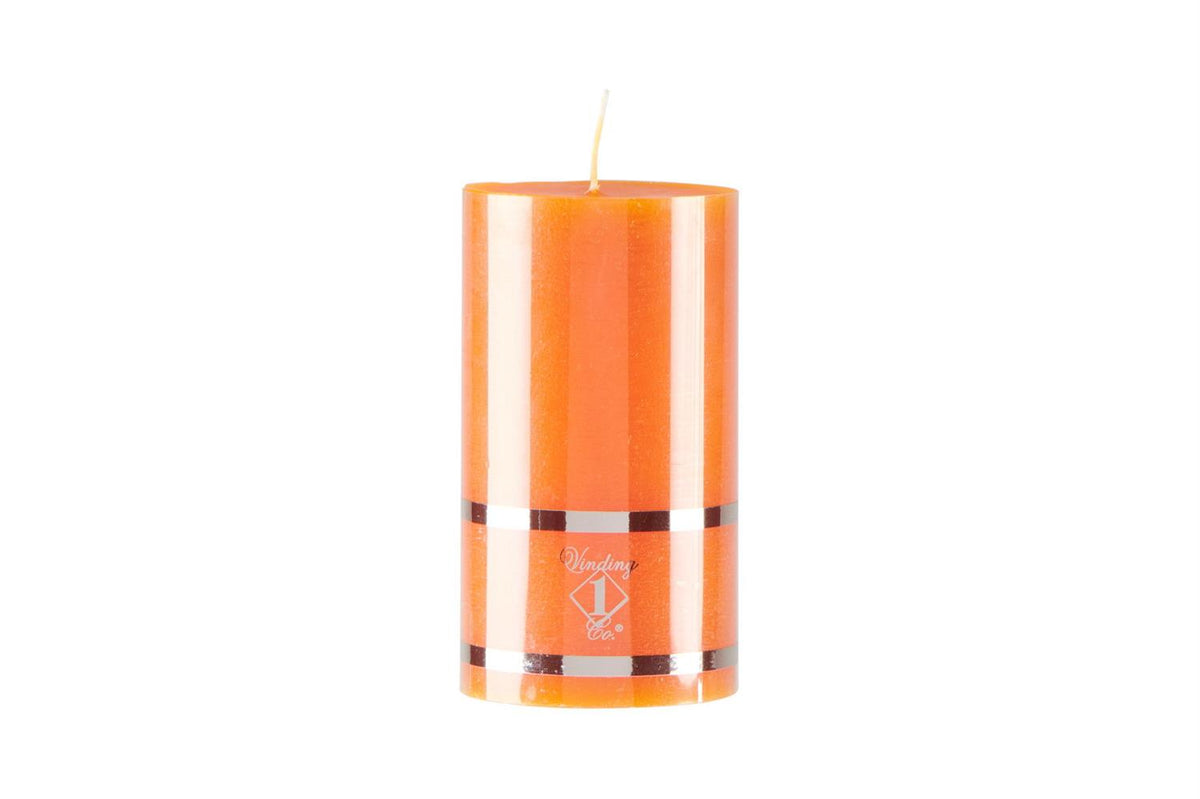 Pillar candle orange 7x12.5 cm