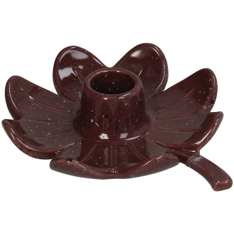 Candlestick four-leaf clover burgundy 14 cm