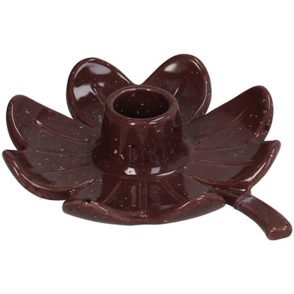 Candlestick four-leaf clover burgundy 14 cm