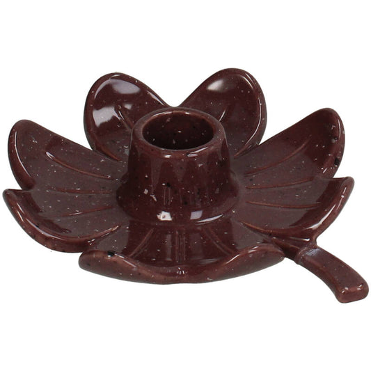 Candlestick four-leaf clover burgundy 14 cm