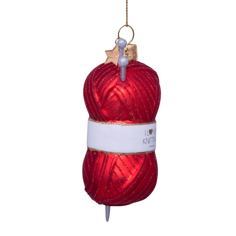 Christmas tree decoration Red yarn ball 11.5 cm