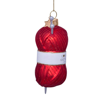 Christmas tree decoration Red yarn ball 11.5 cm