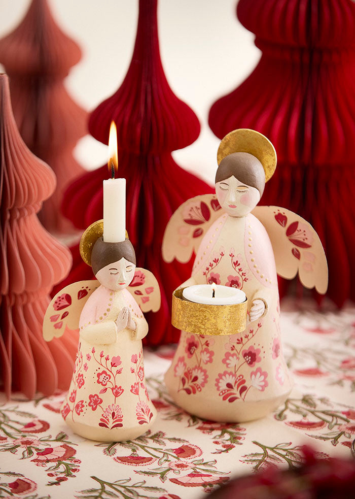 Candle holder angel Marigold Ruby 13 cm